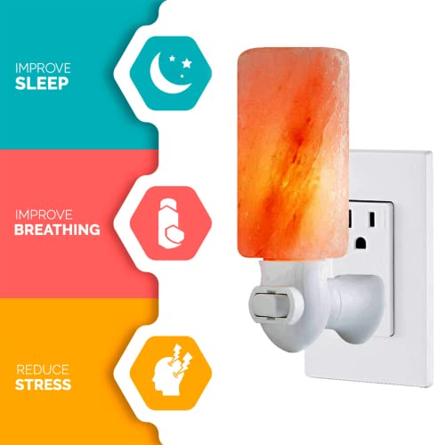 Nevlers 2 Pk Himalayan Salt Lamp Night Light Plug in Authentic 5.5