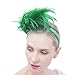 FELIZHOUSE 1920s Fascinator with Feathers Headband for Women Wedding Tea Party Headwear (Green)