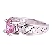 Psiroy 925 Sterling Silver Created Pink Topaz Filled Promise Ring