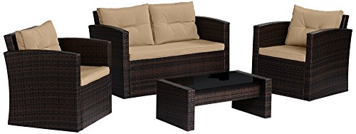 Carmel All-Weather Wicker 4-Piece Patio Conversation Set