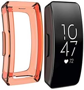 Fit Fitbit Inspire/Inspire HR,Diadia Clear TPU Protective Watch Case Cover Shell For Fitbit Inspire/Inspire HR Case (Orange)