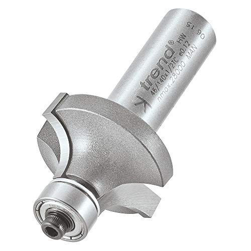 Trend Professionale Fresa per Ovolo con Cuscinetto Guida, Raggio 9,5mm, Codolo 1/2 Pollice, Diametro di Taglio 32mm, Lunghezza di Taglio 16mm, metallo duro (TCT), 46/140X1/2TC