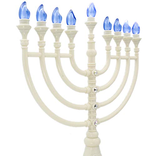 image for The Dreidel Company Traditional LED Electric Hanukkah Menorah with Cry