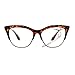 SA106 Womens High Point Squared Half Rim Look Cat Eye Glasses Tortoise