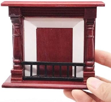 Eatingbiting R 1 12 Puppenhaus Miniatur Mobel Zimmer Holz Vintage Rot Kamin Zimmer Vintage Kamin 1 12 Fee Landschaft Handarbeit Geschenk Vivid Design Home Dekoration Mini Holzkamin Amazon De Spielzeug