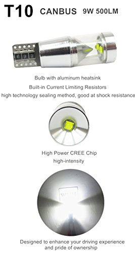 WLJH 2X CANBUS Error Free T10 194 LED Light Cree Chip LED Parking Lights Sidelight for Mercedes Benz W202 W220 W204 W203 W210 W124 W211 W222 W204 W164 - Thumbnail 4