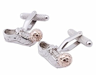 Gemelos para Camisa Bota y Balon Acero y Dorado: Amazon.es: Joyería