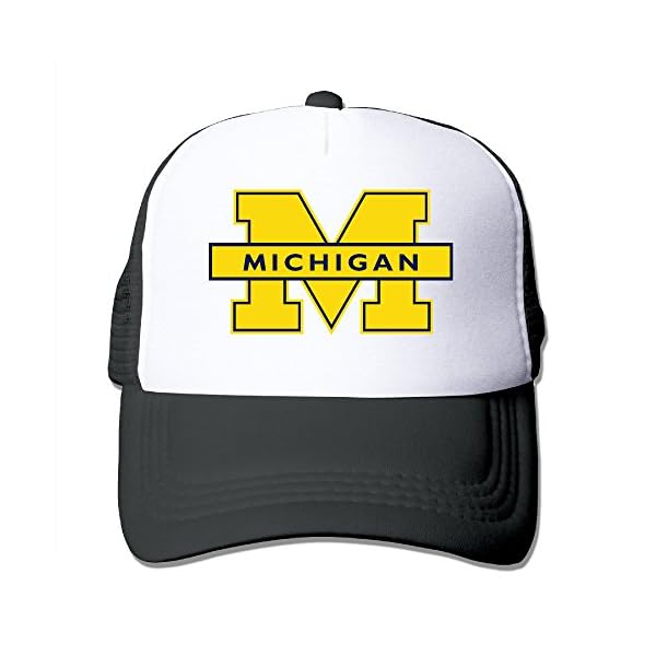 SAXON13-Unisex-Baseball-caps-Meshback-Michigan-Wolverines-Logo-Cap-Hats-Black