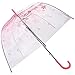 Clear Bubble Umbrella Half Automatic Flower Dome Shape Rain Umbrella