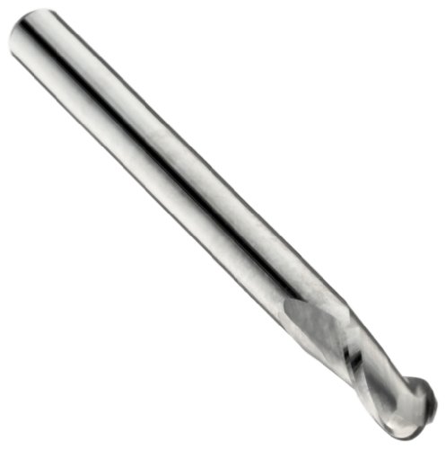 Niagara Cutter N55471 Carbide Ball Nose End Mill, Inch, Uncoated (Bright) Finish, Roughing and Finishing Cut, 30 Degree Helix, 2 Flutes, 3" Overall Length, 0.188" Cutting Diameter, 0.188" Shank Diameter