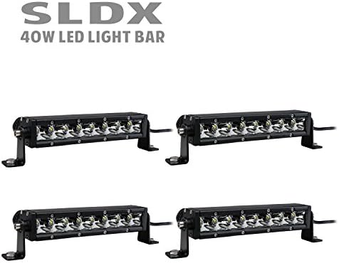 SLDX 4PCS 40W 9Inch Single Row LED Spot Light Bar for off-road,suv,utv,jeep