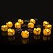 WINCAN 12pcs Amber Yellow Flickering Timing Flameless LED Tea Light Candles with Timer Flameless Candles Battery powered, Wax Dripped Battery Operated Tealights for Wedding, Birthday, Home Party