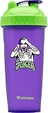 Performa Justice League & DC Comic - Leak Free Protein Shaker Bottle with Actionrod Mixing Technology for All Your Protein Needs! Shatter Resistant & Dishwasher Safe (Joker Purple)(28oz)