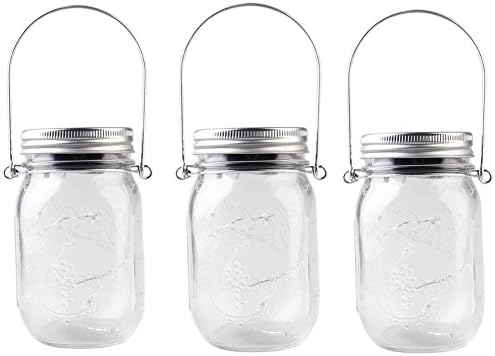 Mason Jar Solar Light, Shellbay Fairy Mason Jar Lantern, Table Light with Color Changing LED for Garden Deck Patio Party Wedding Christmas Decorative Lighting (3)