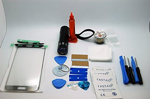 Samsung Galaxy S7 Edge Silver Front Glass, Screen Repair Kit, Screen, UV Glue, UV Torch, Wire, Tools