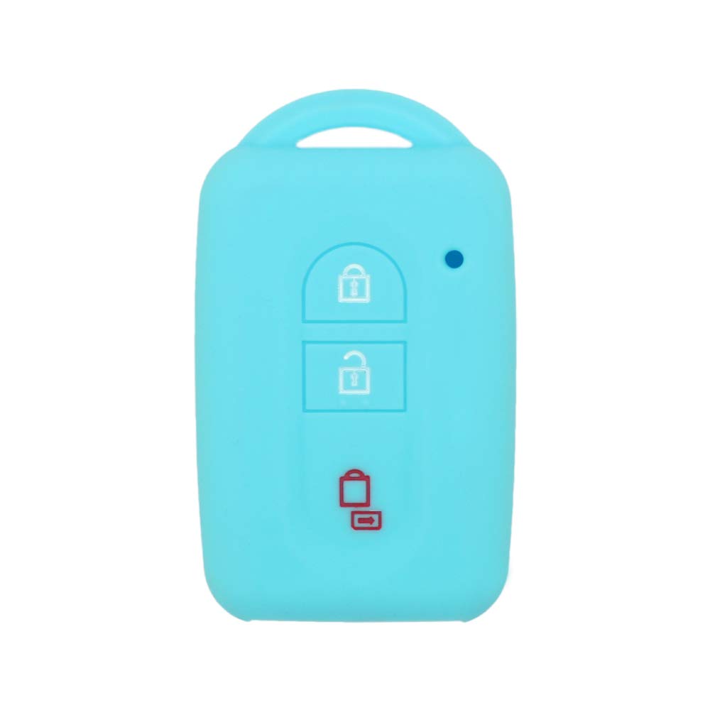 BROVACS Silicone Cover Protector Case Holder Skin Jacket Compatible with NISSAN 2 Button Smart Remote Key Fob CV9504 Light Blue