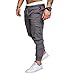 Mens Fashion Joggers Sports Pants - Cotton Cargo Pants Sweatpants Trousers Mens Long Pants Lightgrey