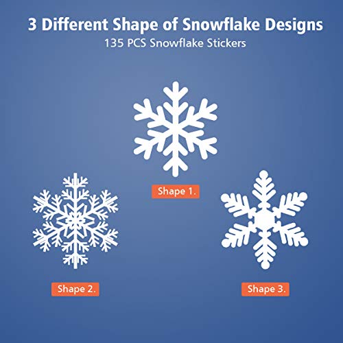 Christmas Snowflake Stickers, Homeasy Xmas Snowflake Decals Winter Snowflake Sealing Stickers for Windows Walls Cars Glass Jars Crafts - Thumbnail 3