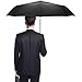 Tadge Goods Windproof Travel Umbrella with Automatic Open/Close (Black) Repel Rain Resistant Canopy with Teflon Coating | Wind Proof Durability | Includes Carry Bag