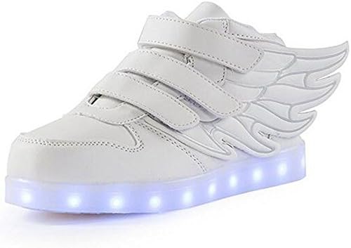 Hangchen Kids Boys Girls LED Light up Shoes USB Charging 11 Colors Flashing Sneakers Boots Christmas