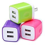 Wall Charger, Vifigen 3-Pack USB 2.1AMP Universal Power Home Travel Wall Charger Dual Port Plug for iPhone 7/7 plus 6/6 plus 5S 5 4S Samsung S5 S4 S3, Note 5, HTC, LG and More Device