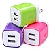 Wall Charger, Vifigen 3-Pack USB 2.1AMP Universal Power Home Travel Wall Charger Dual Port Plug for iPhone 7/7 plus 6/6 plus 5S 5 4S Samsung S5 S4 S3, Note 5, HTC, LG and More Device