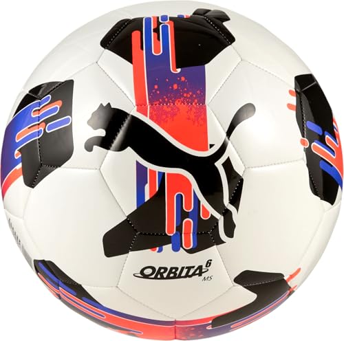 PUMA Bola de futebol unissex Orbita 6 com costura à máquina, PUMA White-Glowing Red-Purple Glimmer SS25, 3