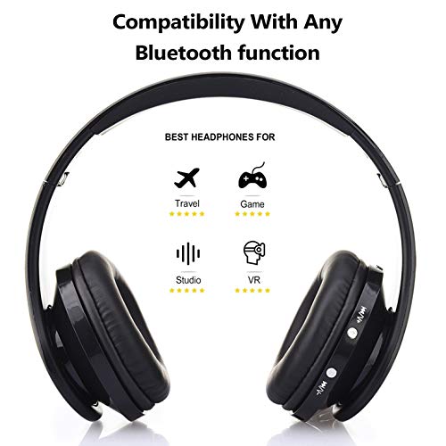 Bluetooth OverEar Headphones, Wireless Stereo Foldable Headphones