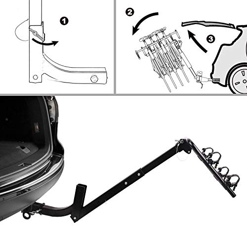 CAR DRESS 2 Bike Hitch Rack, Bike Carrier Quick Release 2 Inch Receiver Heavy Duty Bicycle Carrier Racks for Cars,SUV, Minivans - Thumbnail 4