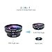 Phone Camera Lens 0.45X Wide Angle Lens and 15X Macro Lens for iPhone X 8/7/6/5,iPad Android Smartphone Mobile Phone (Black)