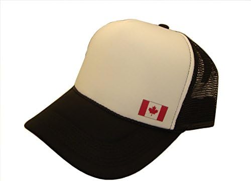 Canadian Canada National Flag Mesh Trucker Cap (One Size, Black/White)