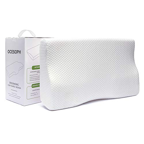 Contour Memory Foam Pillow for Sleeping, Cervical Pillow for Neck and