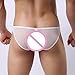 ManxiVoo Mens Sexy Perspective Underwear Shorts Underpants Pouch Soft Briefs Panties (L, White)
