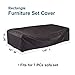 Kinsunny 7Pcs Wicker Rattan Sofa Weatherproof Protective Cover with Bag Black