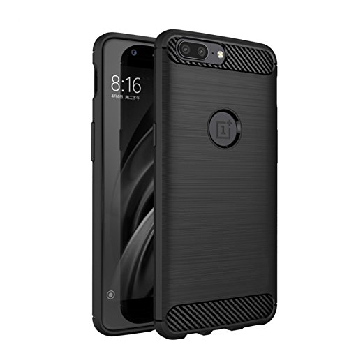 OnePlus 5 Case, Rebex [Scratch Resistant] [Wiredrawing Series] Flexible Soft TPU Textured Pattern Grip Protective Case Cover for OnePlus 5 (Black)