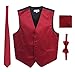 4 Piece Gioberti Mens Solid Formal Vest, Bowtie, Tie, Pocket Square Set