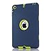 Ipad Mini Case, H&T(TM) Unique Silicone Design Soft Ipad Mini 3 In1 Hybrid Shockproof Protective Cover Case for Apple Ipad Mini 3/ 2/ 1 (Dark blue)