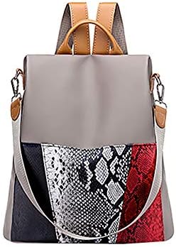 Cactus Travel Women Shoulders Bag Snakeskin Oxford Fabric Fashion Backpack Handbag - Khaki