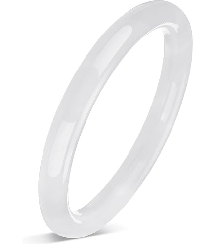 Amazon.com: 8mm Genuine Hetian Jade Bangle Bracelet, Natural Ice