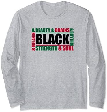 Unisex Black Melanin Beauty Long Sleeve Shirt Large Heather Grey
