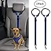 BWOGUE 2 Packs Dog Cat Safety Seat Belt Strap Car Headrest Restraint Adjustable Nylon Fabric Dog Restraints Vehicle Seatbelts Harness Dark Blue