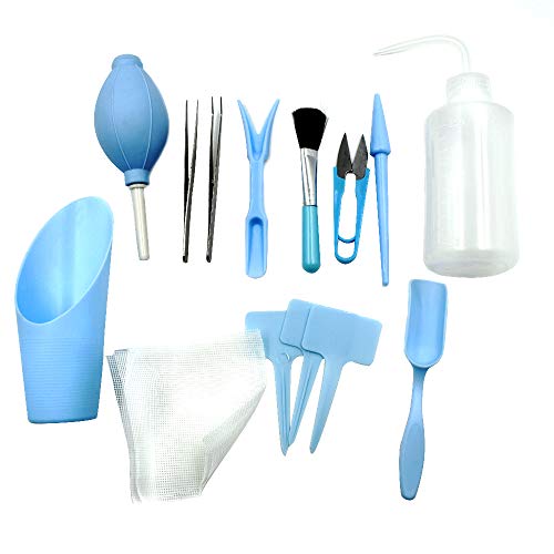TOUHIA 12pcs Succulent Transplanting Miniature Fairy Garden Planting Gardening Hand Tools Set Blue