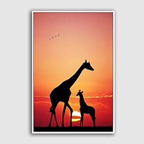 Framed Canvas Home Artwork Decoration Silhouette Canvas Wall Art for Living Room, Bedroom - 16x24 inches