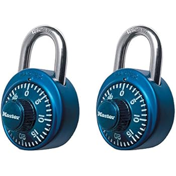 Master Lock 1530T Locker Lock Combination Padlock, 2 Pack, Assorted Colors