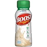 Boost High Protein Complete Nutritional Drink, Vanilla Delight, 8 fl oz Bottle, (Pack of 24)