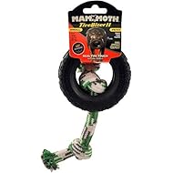 Mammoth TireBiterII with Cotton-Poly Rope â€“ Natural Rubber Dog Toys for Extreme Chewers â€“ Dog Toys for Extra Long Interactive Play â€“ Aggressive Chewer Toys for Small Dogs - Small 3.75â€