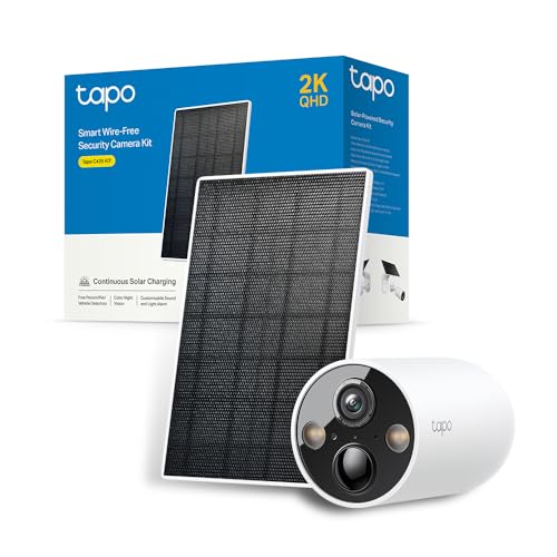 C425 KIT 2.5K 4MP Caméra Surveillance WiFi Extérieure sans Fil avec Panneau Solaire Batterie 10000mAh, Autonomie de 300j, AI Détection, Vision Nocturne en Couleur, IP66 Etanche, Aucune hub requis