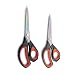 LIVINGO 2 Pack Premium Tailor Scissors Heavy Duty Multi-Purpose Titanium Coating Forged Stainless Steel Sewing Fabric Leather Dressmaking Softgrip Shears Professional Crafting (8.5+9.5INCH) primary