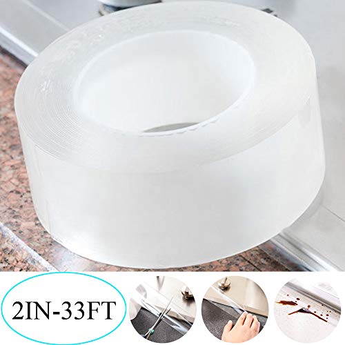 TYLife Caulk Tape,Washable Adhesive Caulk Strip Self Waterproof Repair Tape for Bathtub Bathroom Kitchen Sink Basin Edge Shower Toilet Kitchen and Wall Mildew Sealing(2Inch Width x 33Feet Length)