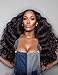Persephone 180% Density 360 Lace Frontal Wig Pre Plucked with Baby Hair Brazilian Remy Deep Body Wave 360 Lace Human Hair Wigs for Black Women Natural Color 20 Inch